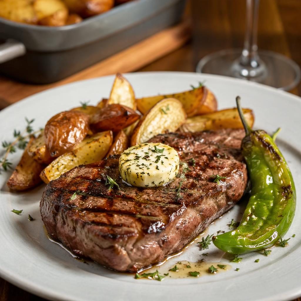 Editorial restaurant food photograph: fotos de comidas ricas caseras. Cuisine: steakhouse, michelin precision plating, s