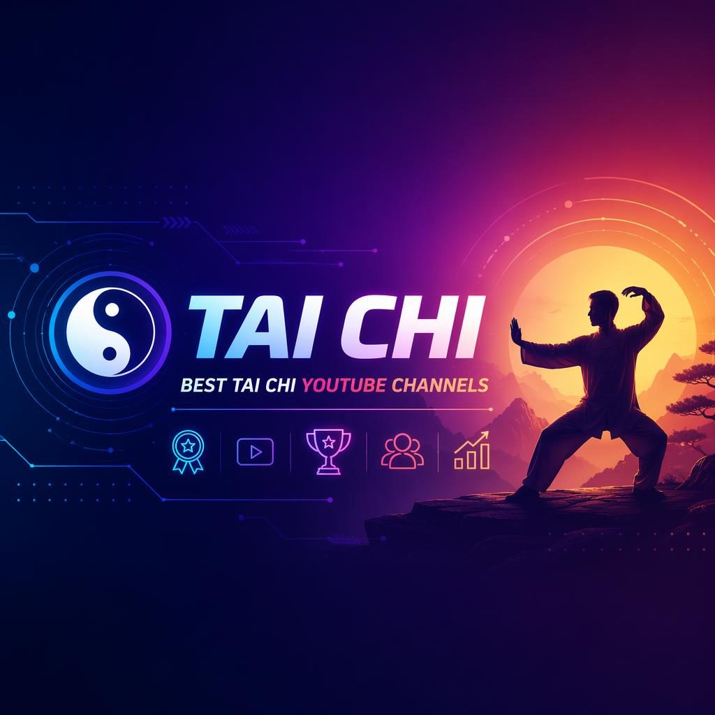 Futuristic Discord cover banner with vibrant gradients, centered placeholder brand text, and safe-zone layout for tai chi theme.