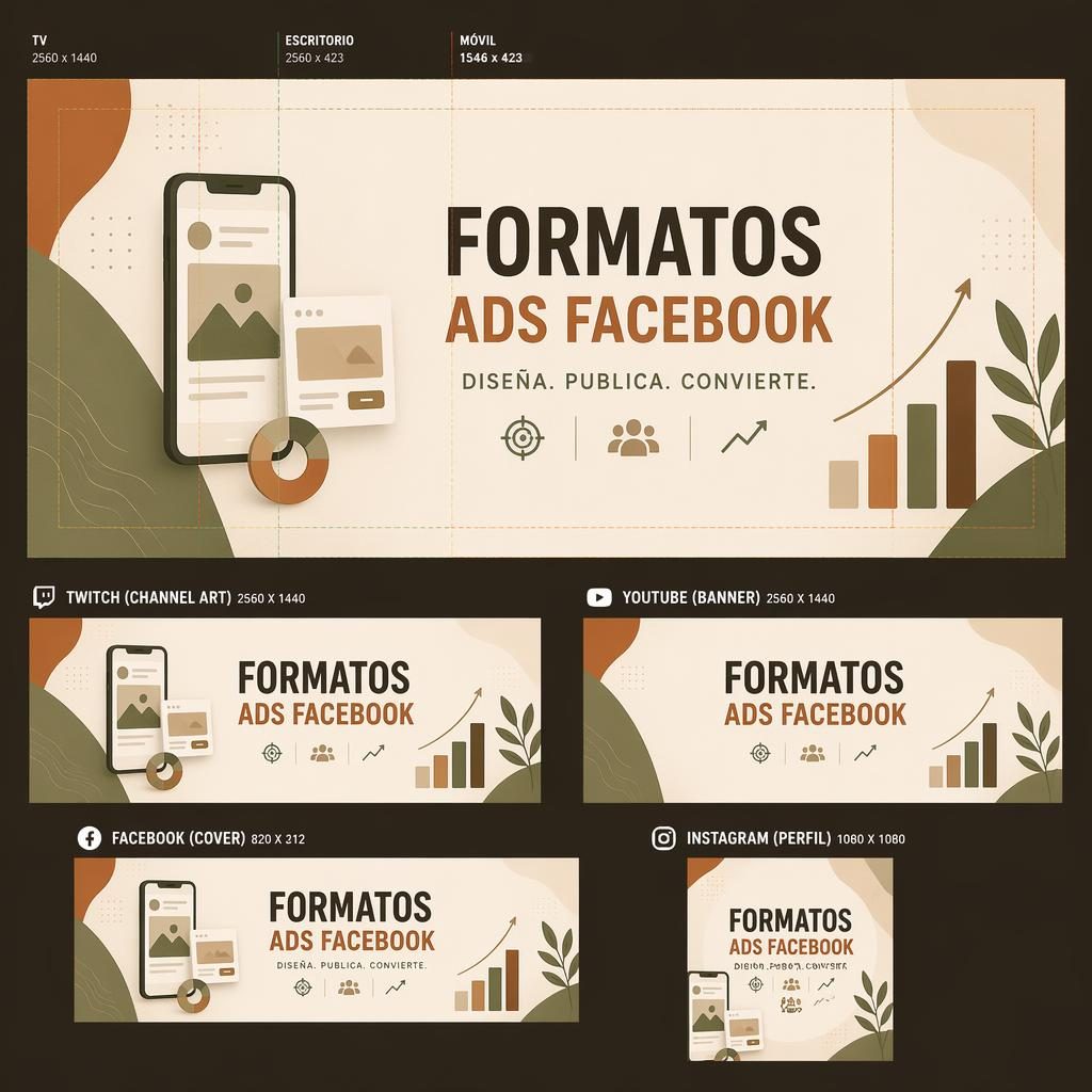 Banner horizontal minimalista en tonos tierra cálidos, con jerarquía visual centrada y tipografía de marcador de posición.