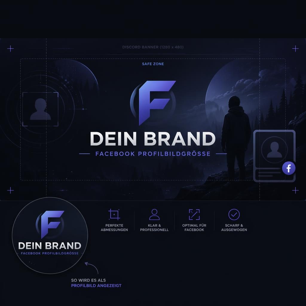 Dunkler Multi-Plattform-Cover-Banner mit zentrierter Platzhalter-Typografie, klarer Hierarchie und sicherer sichtbarer Mitte.