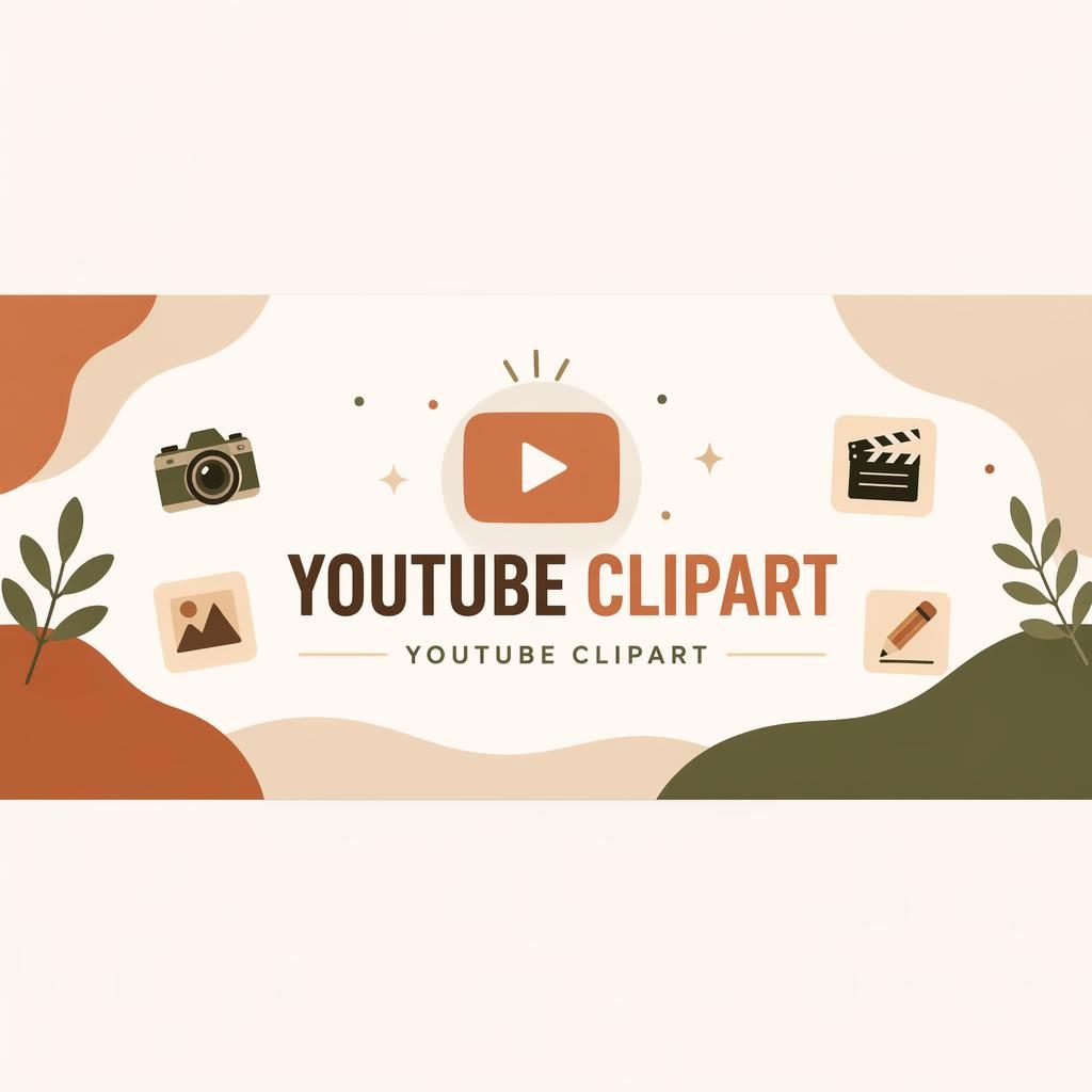 Minimalist social cover banner with warm earth tones, centered placeholder brand typography, and a clean layout for YouTube