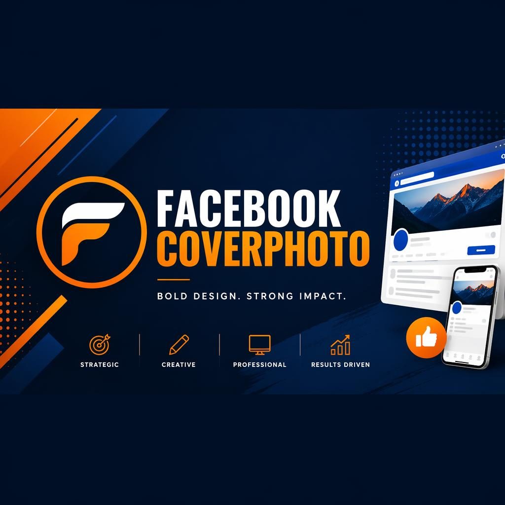 Professional social cover banner illustration with bold high-contrast colors, centered brand placeholder typography, and safe-zone layout.