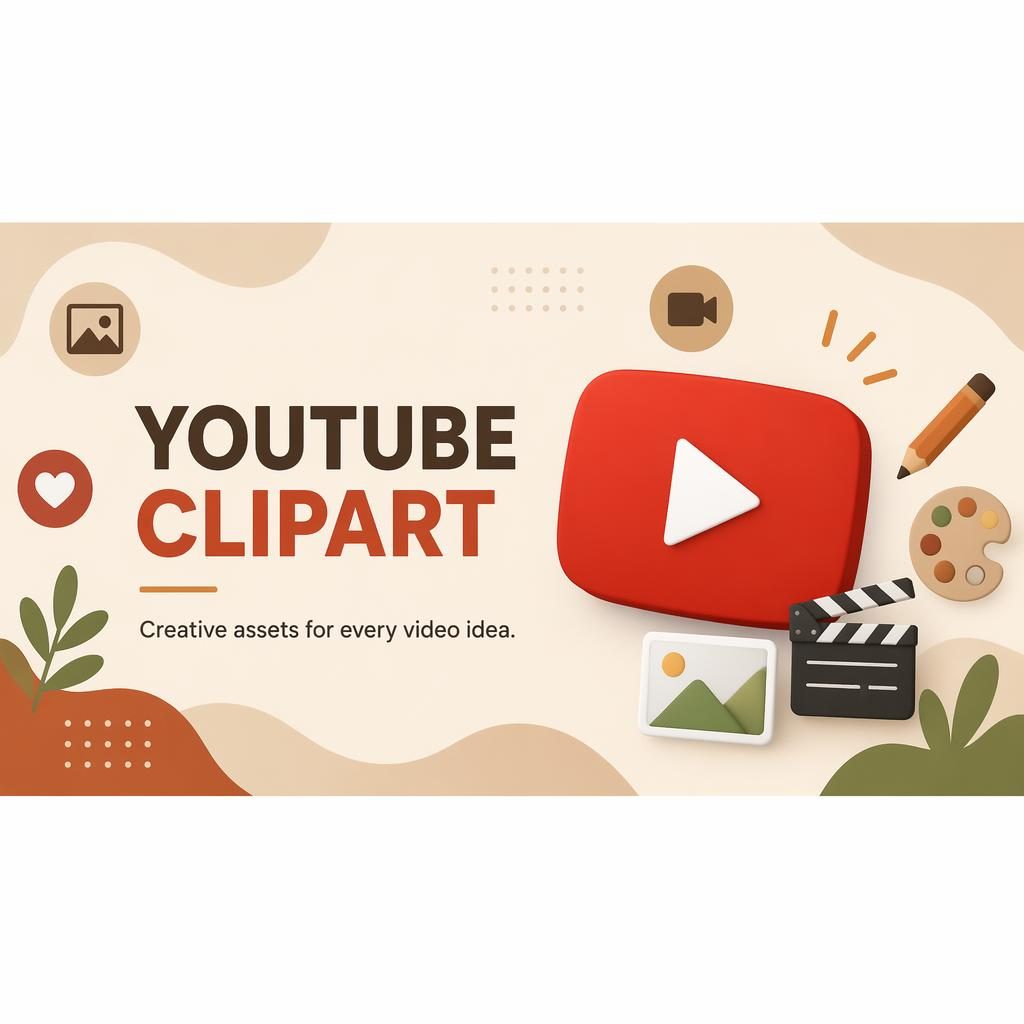 Minimalist social cover banner with warm earth tones, centered placeholder brand typography, and clean layout for YouTube clipart.