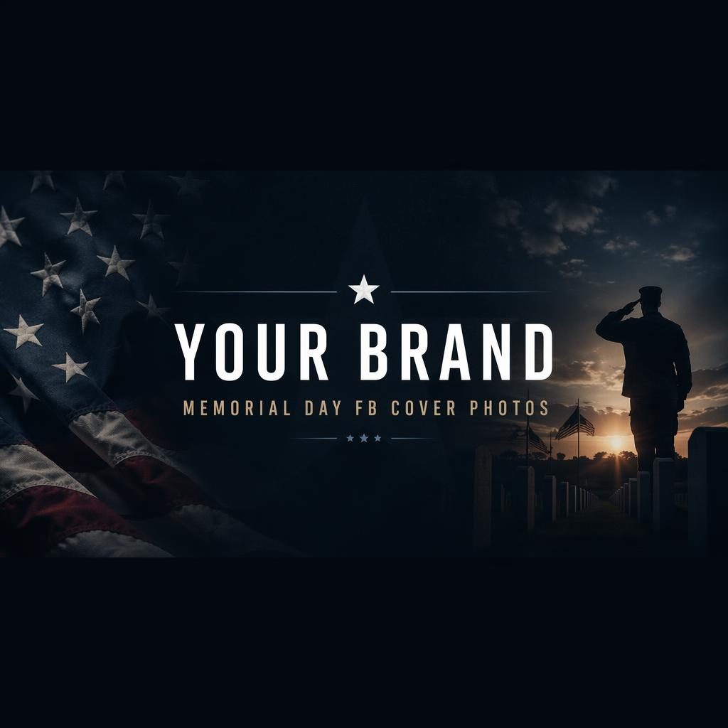 Dark moody multi-platform social cover banner with centered placeholder brand typography and safe-zone layout