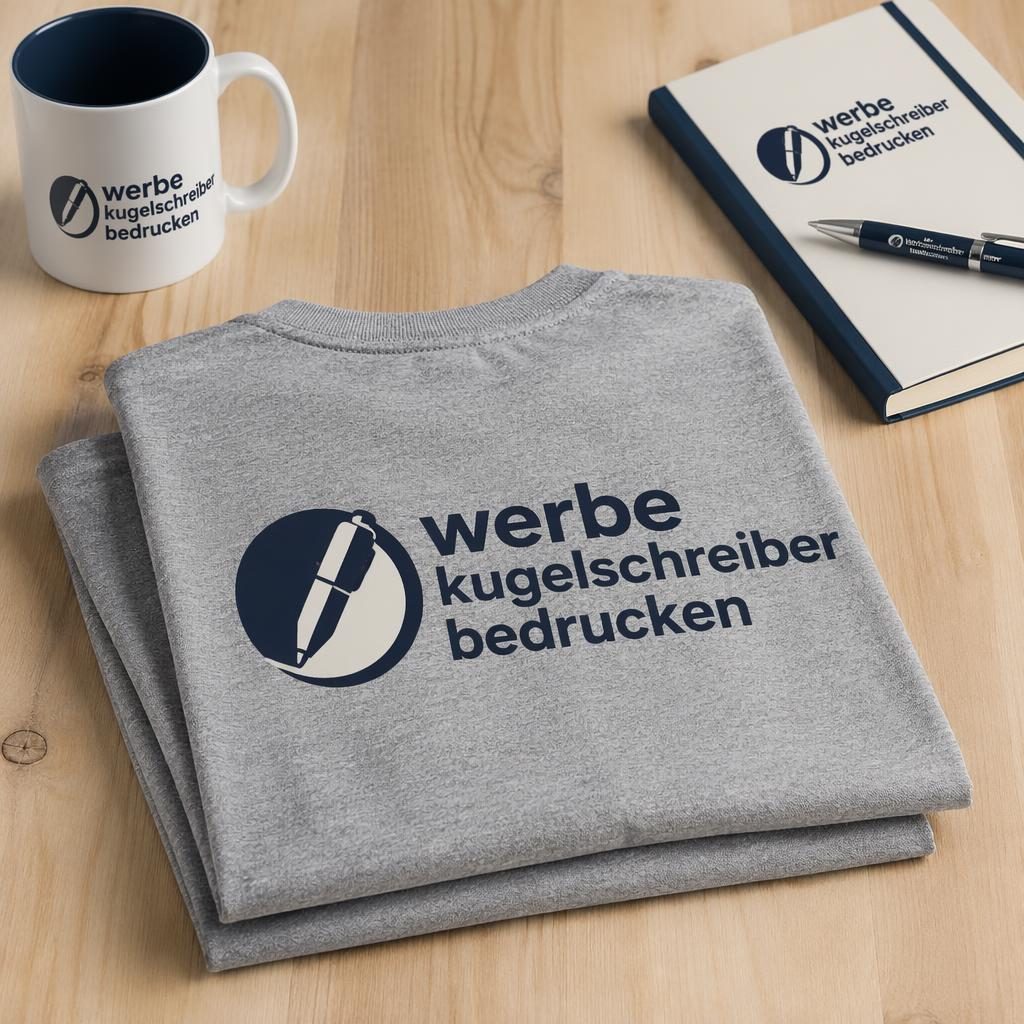 Fotorealistischer grauer Sticker-Pack-Mockup als gefalteter Stapel mit navy-cremefarbenem Logo auf der Rückseite