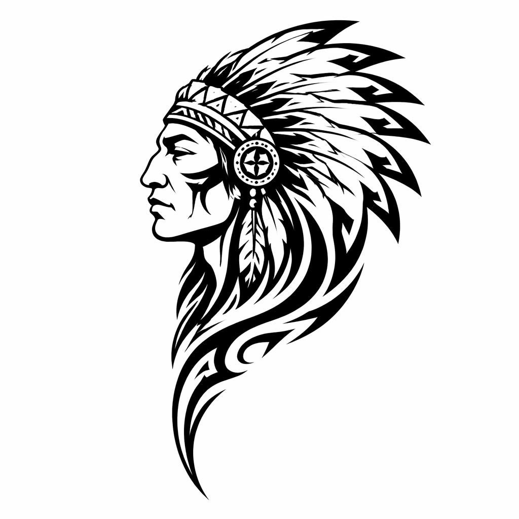 High-contrast tribal script tattoo design concept on plain white paper, clean flash-sheet lines for a small behind-ear piece.