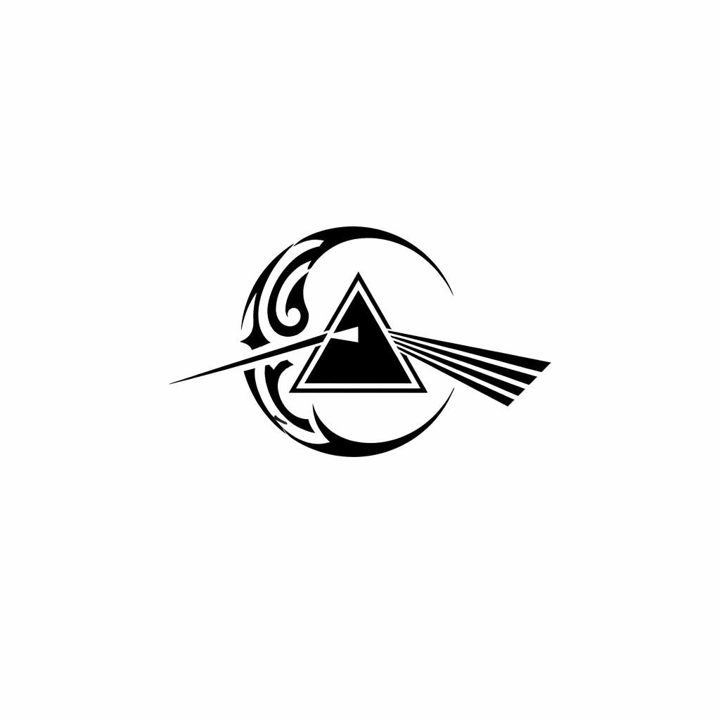 Tribal script-style tattoo flash concept on white paper with sharp black lines, tiny chest placement design under 3 cm.