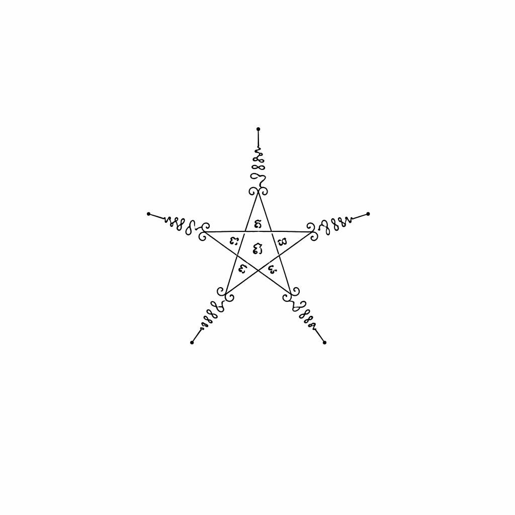 Minimalistische Fineline-Tattoo-Vorlage eines kleinen Sterns für den Knöchel auf weißem Papier.