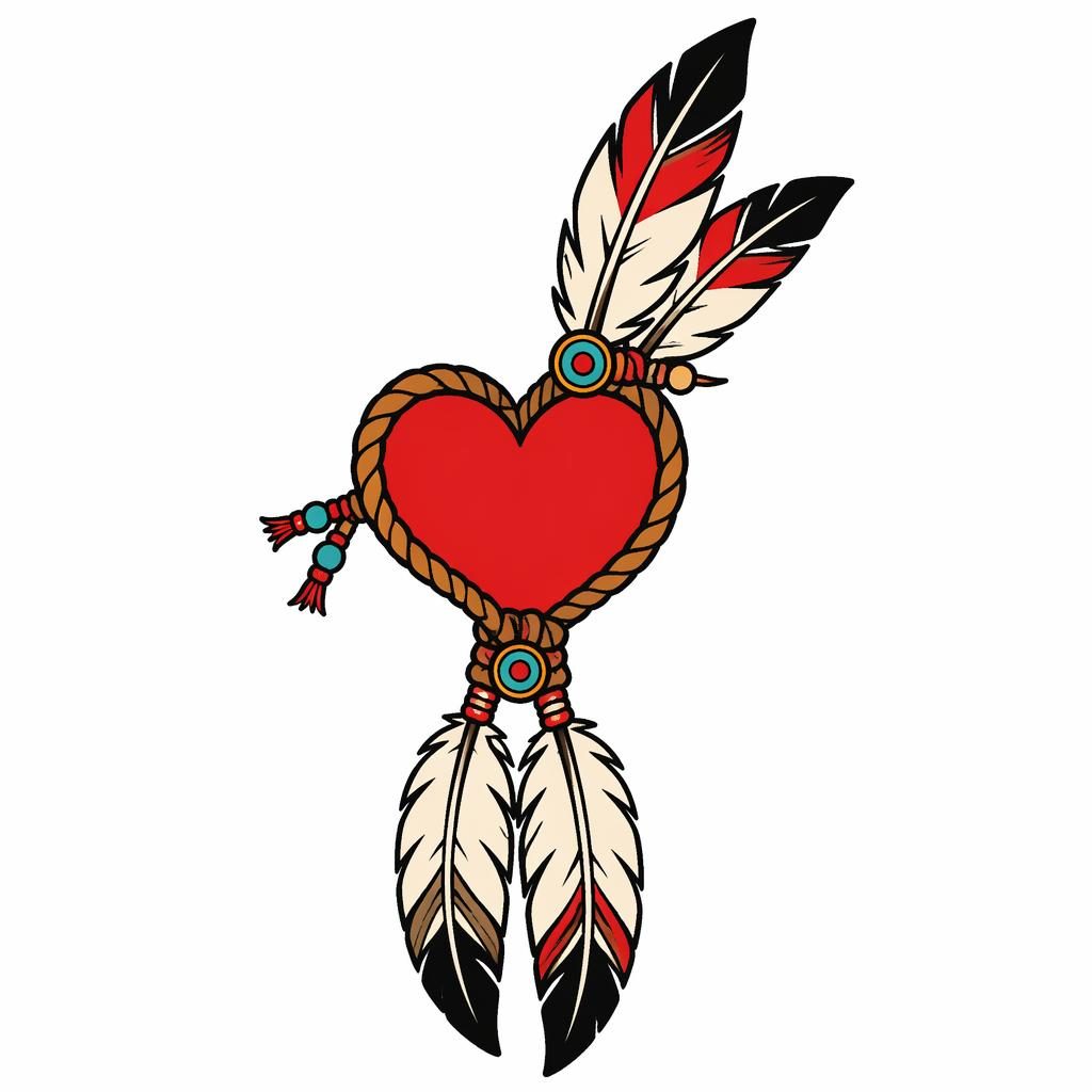 Japanese irezumi-style tattoo concept of a small heart for the finger, drawn on white paper with bold clean lines.