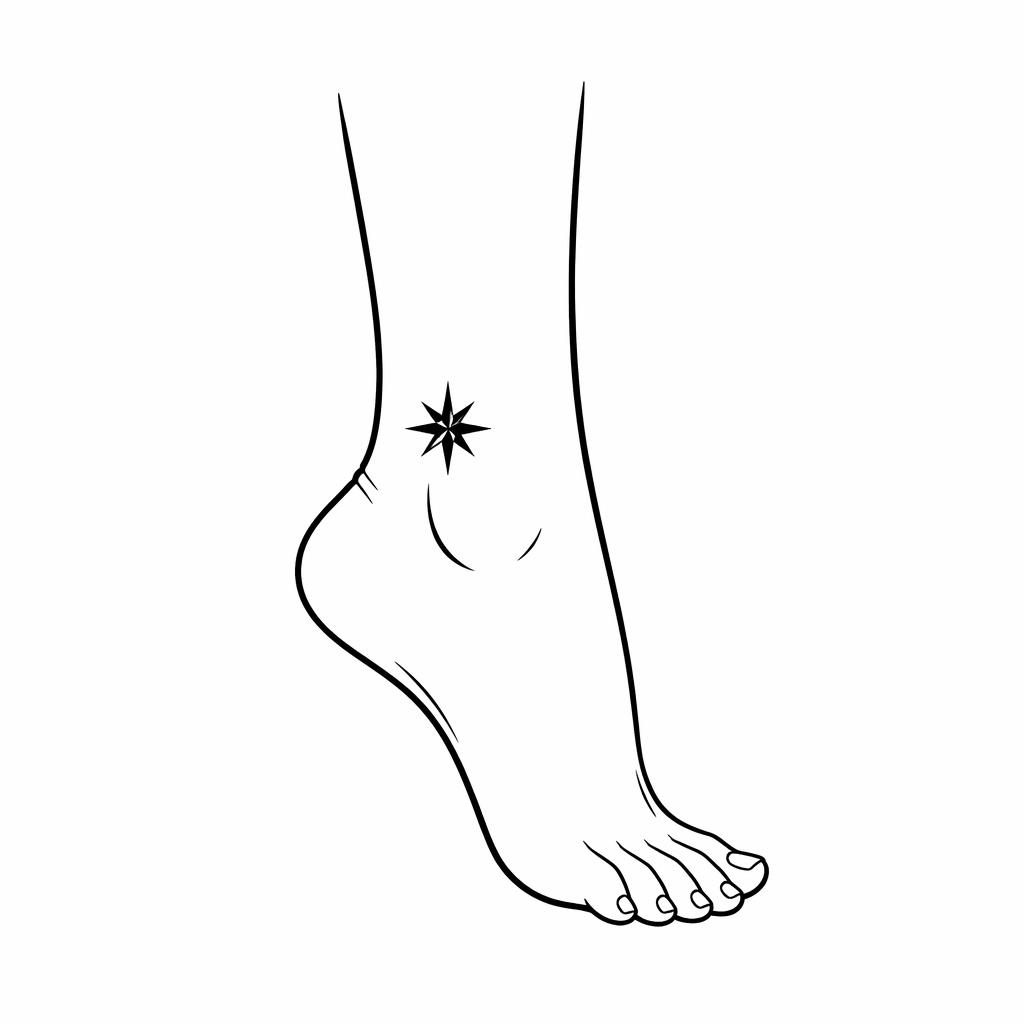 Blackwork bold small star tattoo design on white paper, clean flash-sheet line art with sharp outlines.