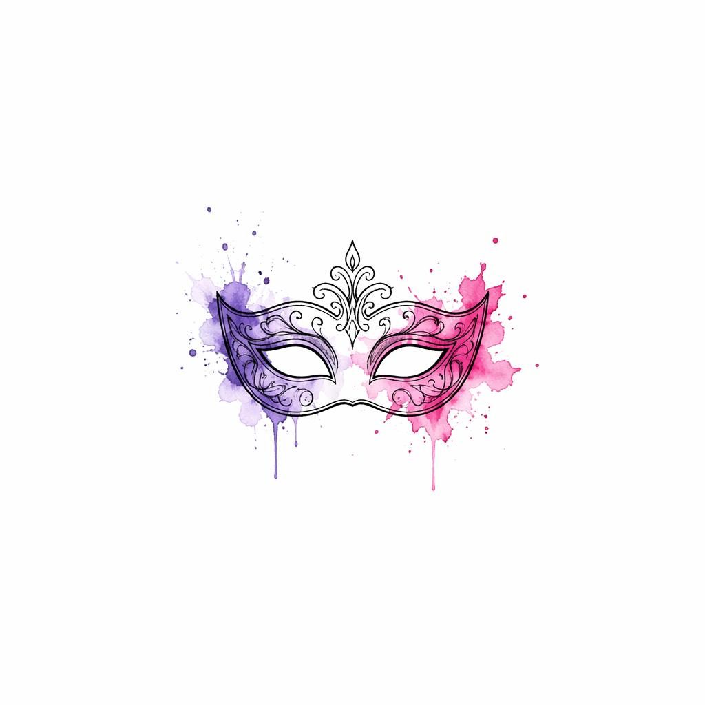 Tattoo-Entwurf auf weißem Papier mit römischem Datum, feinen Linien und Aquarell-Spritzern im Flash-Sheet-Stil.
