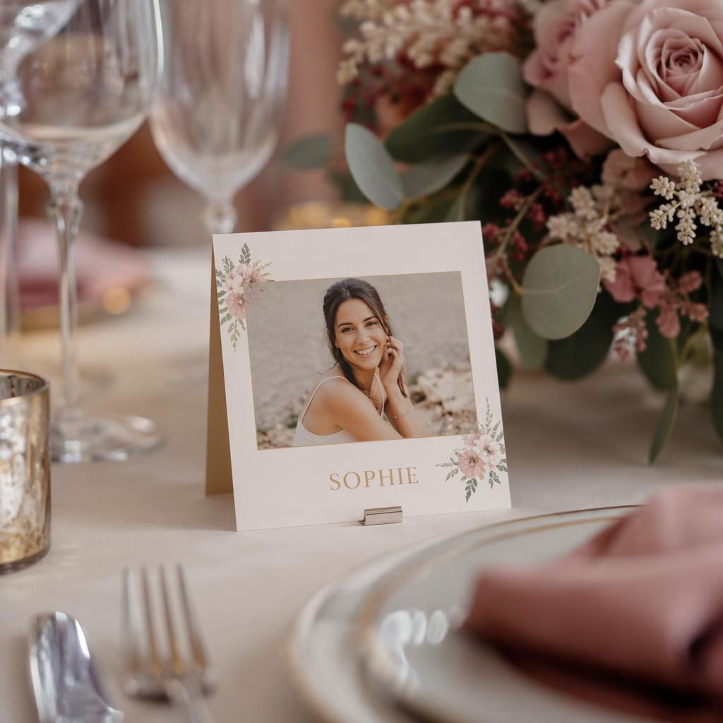 Groupe de mariage dans une salle de bal élégante en automne, tons vieux rose, style cinématographique soigné.