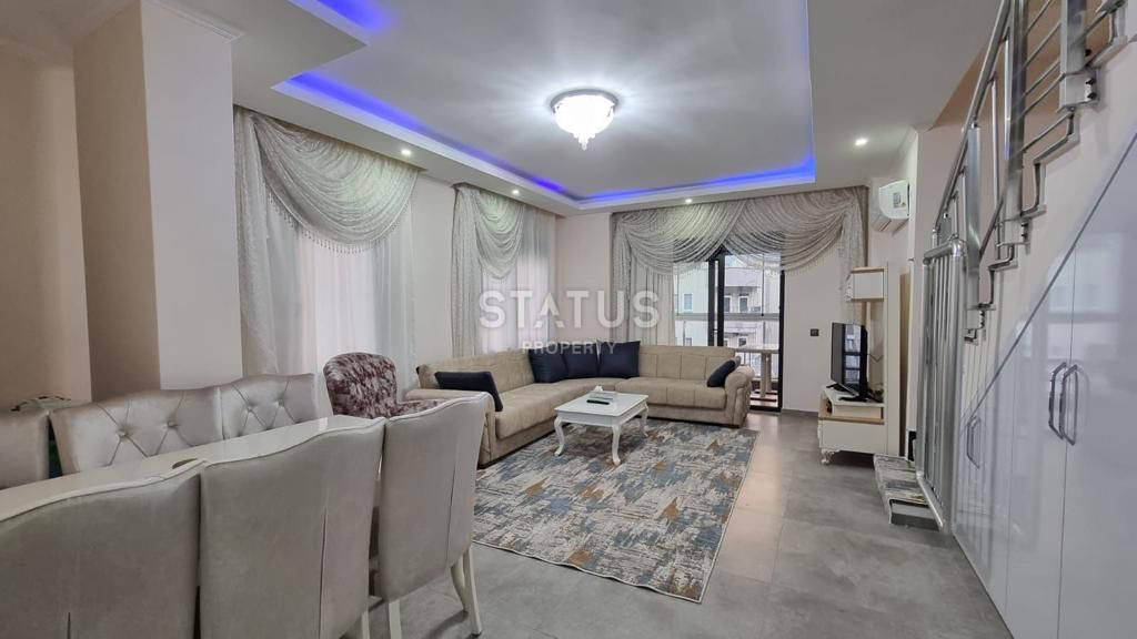 Furnished duplex 3+1 three minutes from the beach, 150 m2. Alanya, Center. фото 1