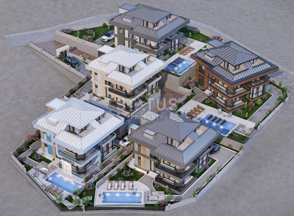 Новый комплекс из 5 вилл на берегу Средиземного моря в одном из элитных районов Алании фото 1