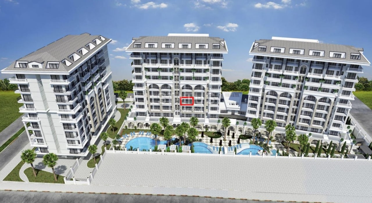 Apartment 1+1 in a building under construction in the very center of Alanya 70 m2 фото 2