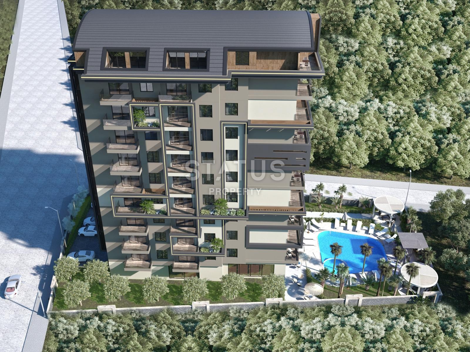 Project in Mahmutlar area with minimum down payment, 56.5 -139.5 m2 фото 2