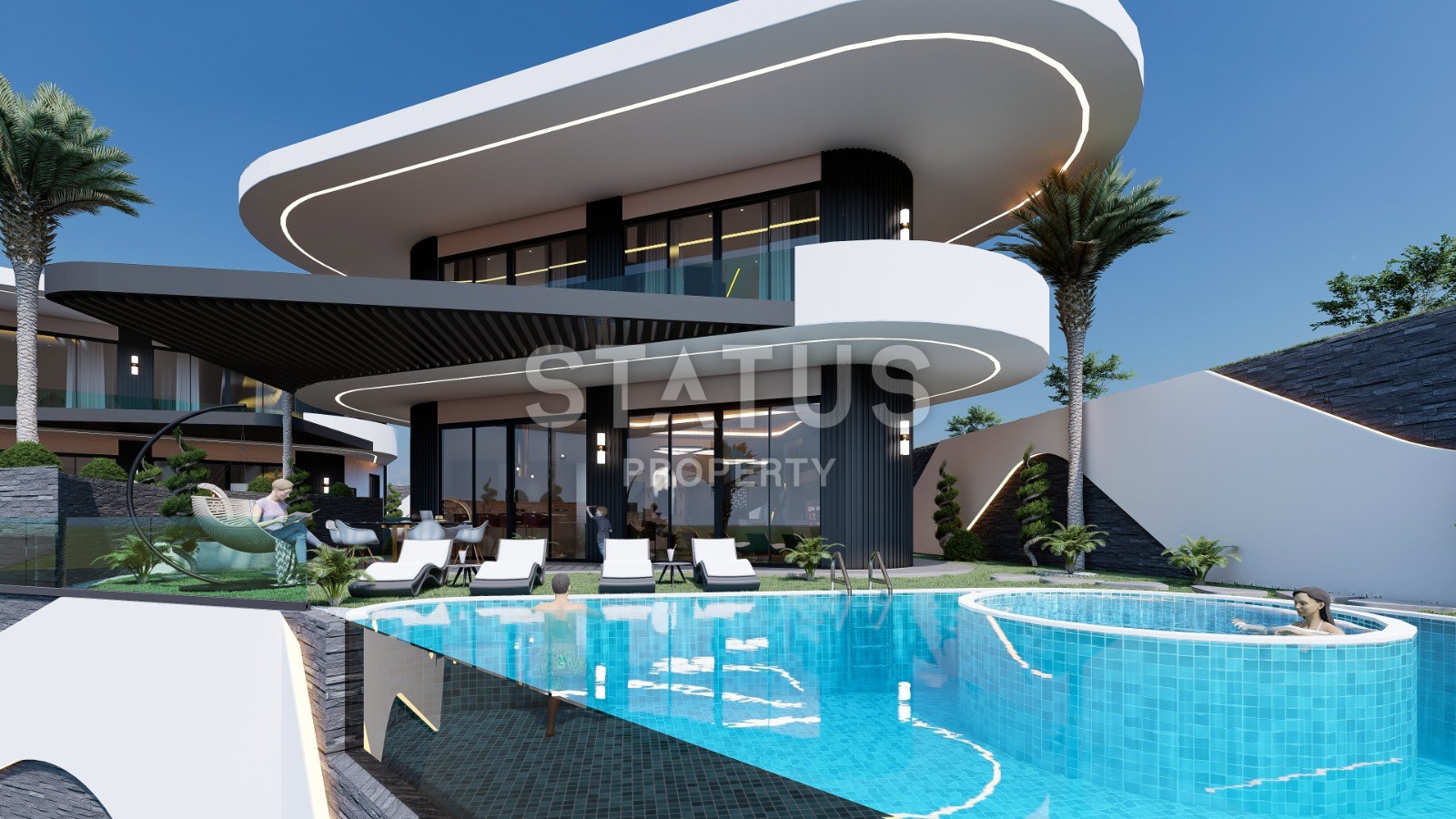 Two ultra-lux villas with panoramic views under construction, 1000 m2. Kargicak, Alanya. фото 1