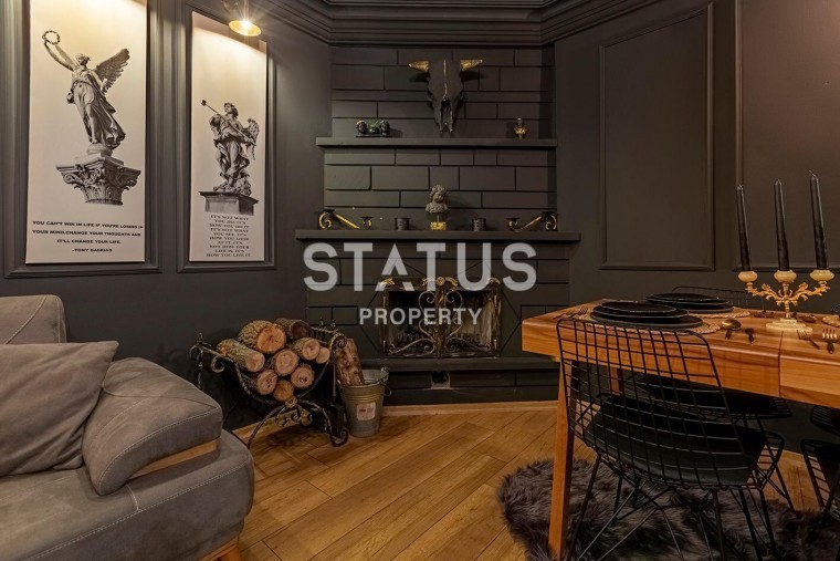 Дизайнерская квартира 1+1 с камином, 55 м2 в центре Алании. фото 1