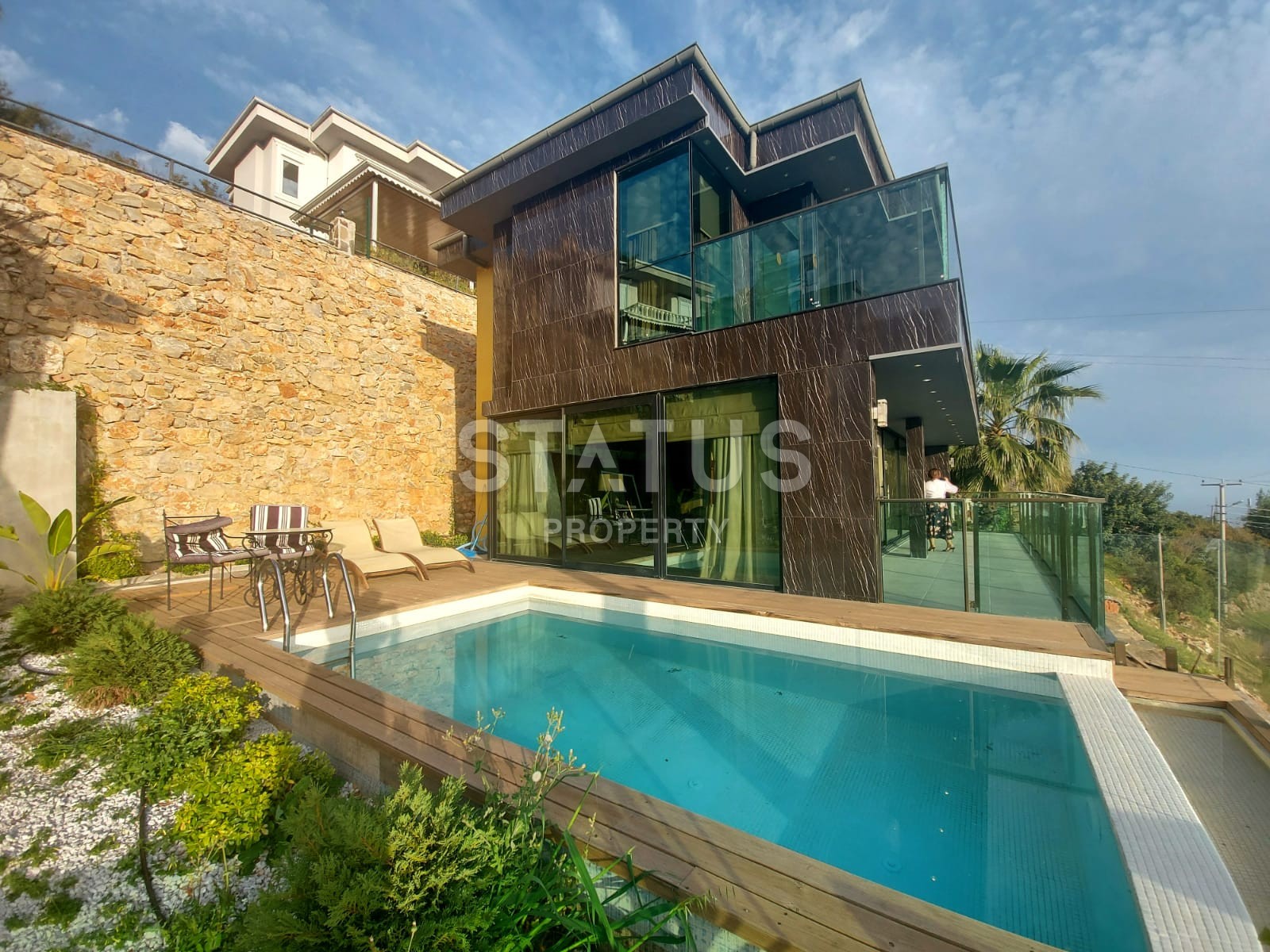 Villa 3+1 with a view of the sea and the fortress, 200 m2. Bektash. Alanya. фото 1