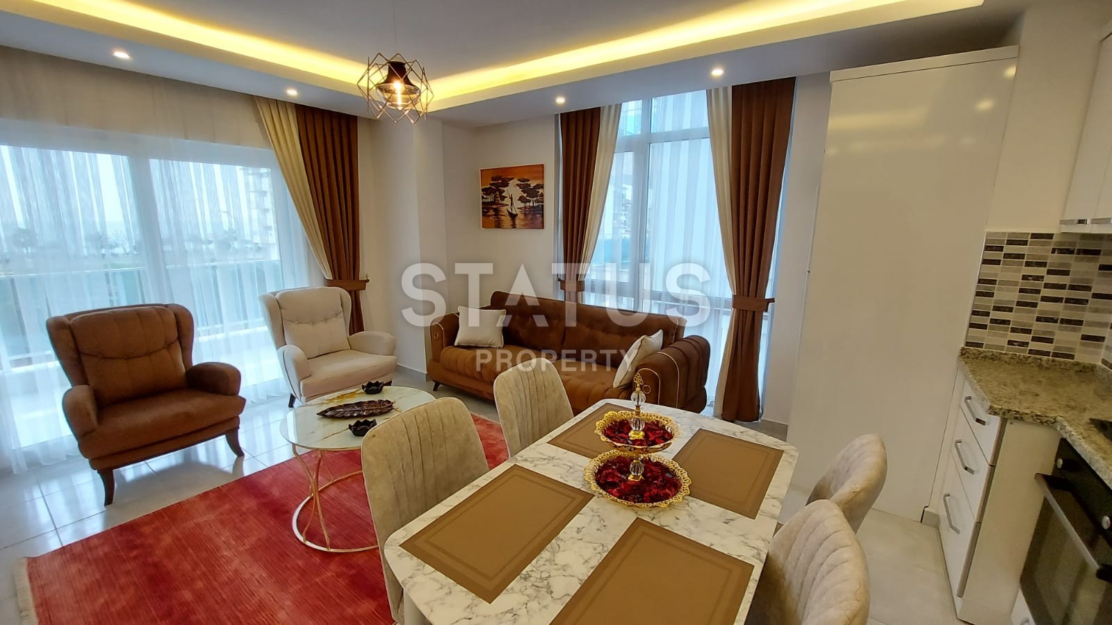 Furnished apartments 1+1, 150 meters from the embankment, 50 m2. Kestel, Alanya. фото 1