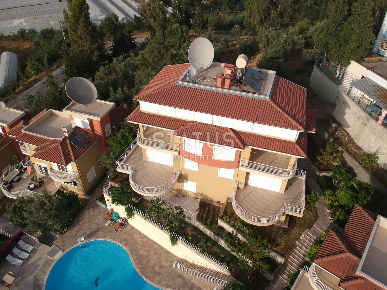 Villa-townhouse 3+1 with sea view, 270 m2. Kargicak, Alanya. фото 1