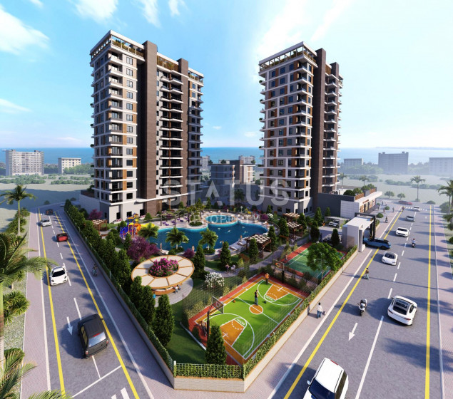 A complex under construction with view apartments 2+1 - 110 sq m, 3+1 - 120 sq m in the Teje area, Mersin. photos 1