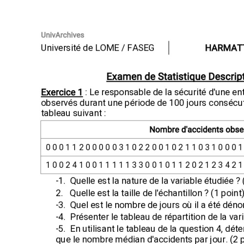 Couverture de Statistique descriptive 