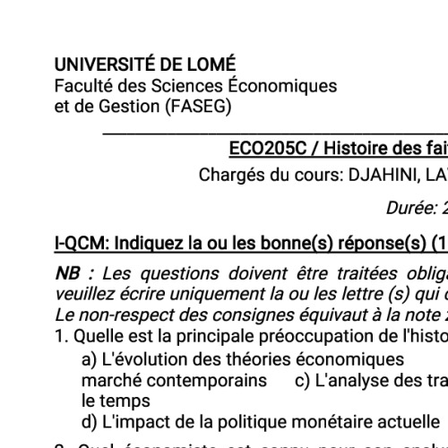 Couverture de Histoire des faits économiques et sociaux 