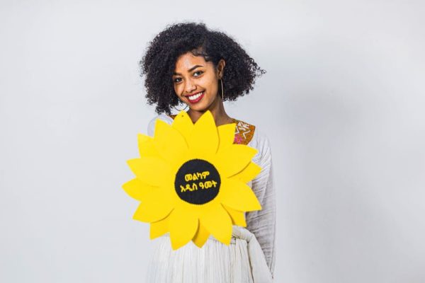 Happy Enkutatash Eritrea Personalized Short Sleeve Bodycon Dress Beautiful Afro Girl Adey Abeba Flower LT9