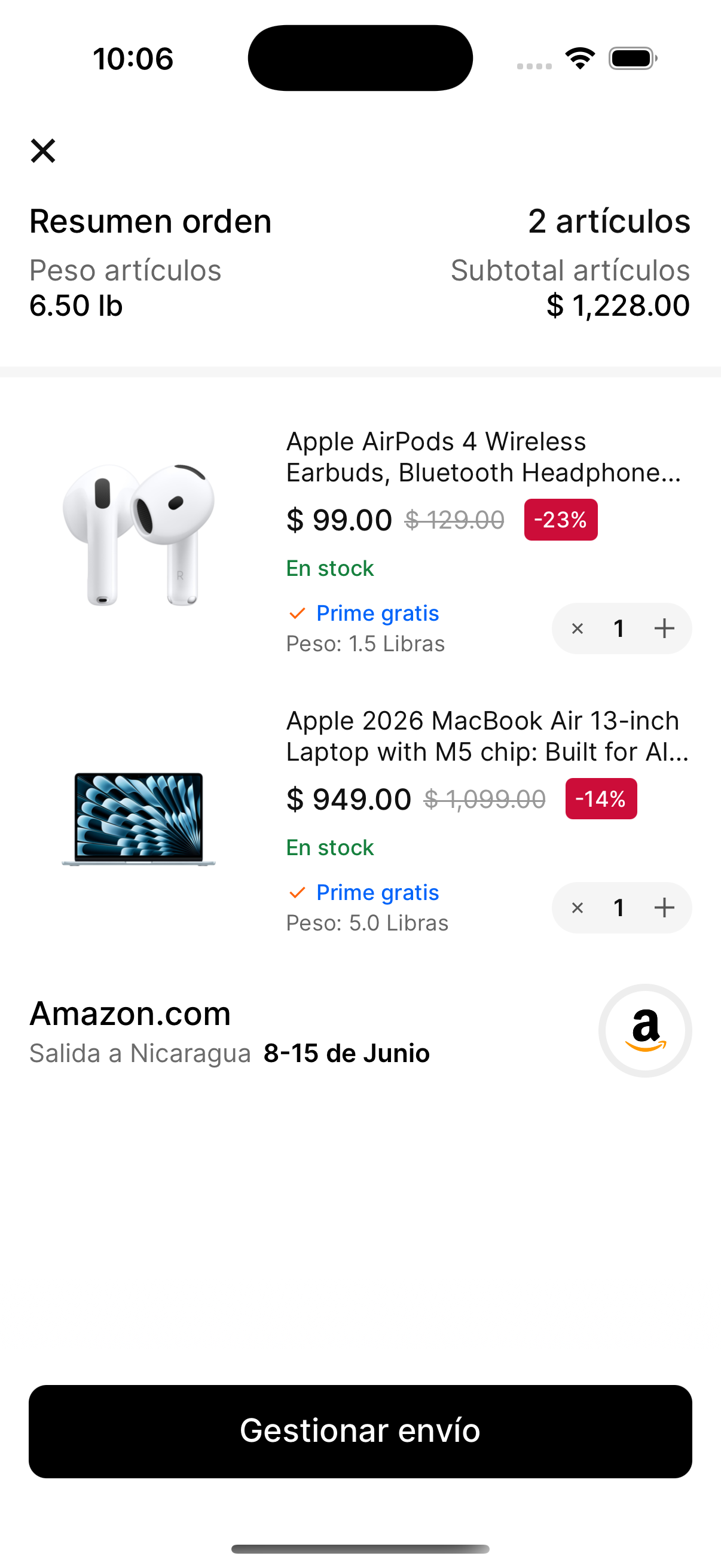 Todo listo antes de confirmar