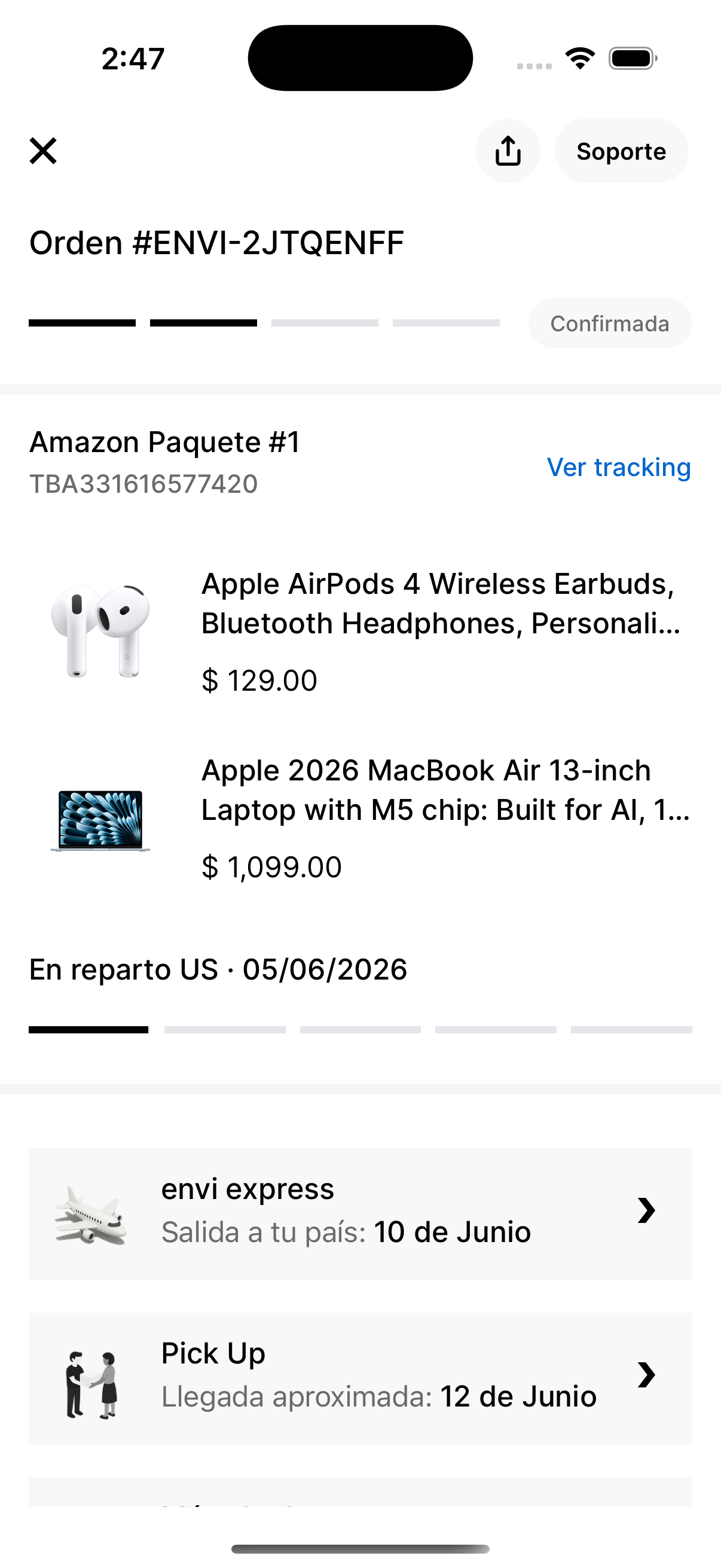 Cada pedido, al detalle