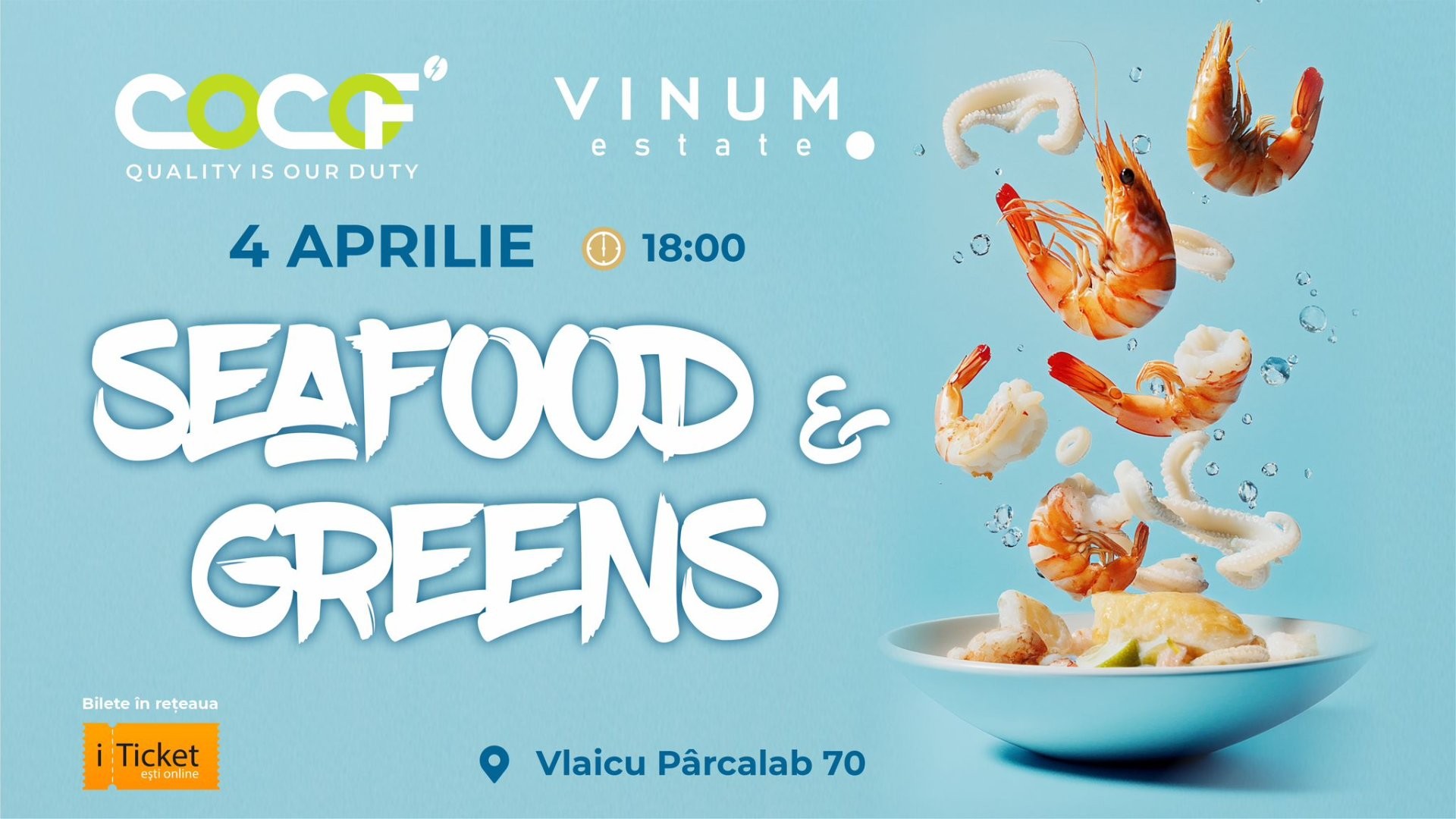 Degustare de Vinuri VINUM estate •  SEAFOOD & GREENS