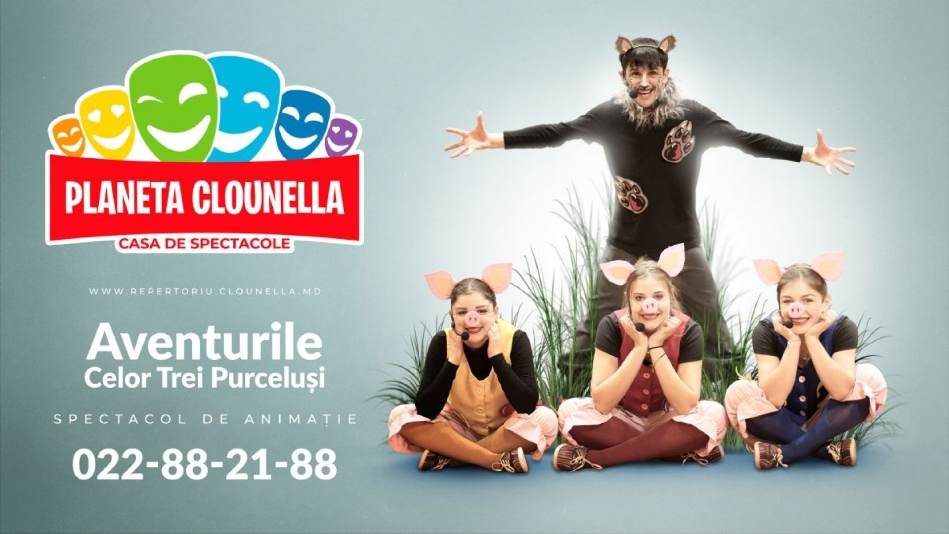 Aventurile celor Trei Purcelusi - Spectacol Interactiv de Animatie pentru Copii  | Septembrie 2022 |  11-00 | +3