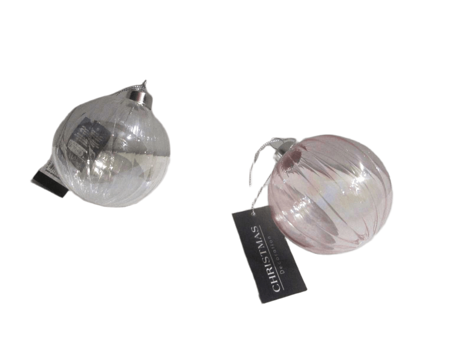 Ball Xmas Glass 8cm 2ass Clr