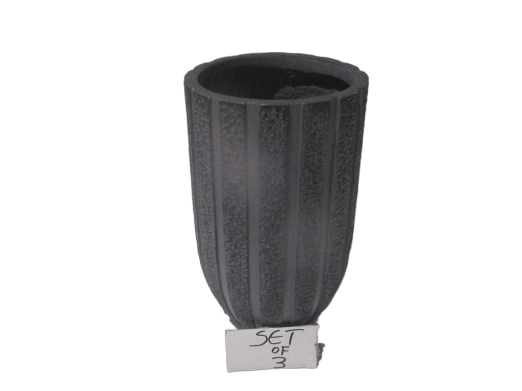 Pot Set Of 3 Magnesium Oxide Box Dark Grey 41*69 31*55 23*42