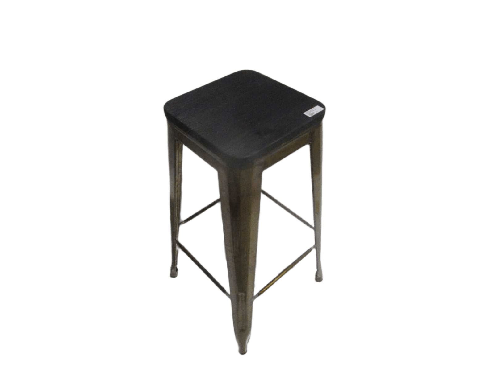 Bar Stool Liv Gold Metal Black Wood Seat 42.5x42.5x77cm