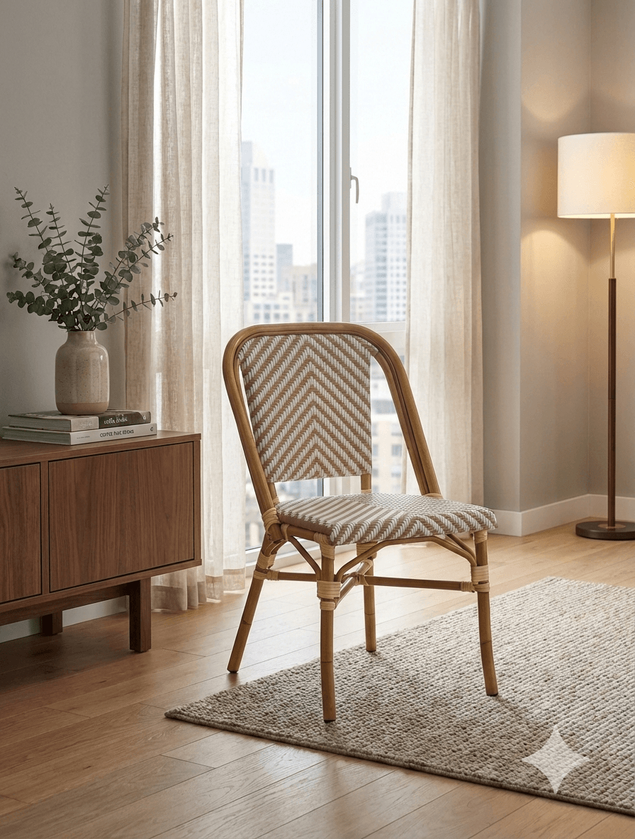 Dining Chair Alu Frame, Powder Coated Finished, Teslin Woven, Anti-Uv