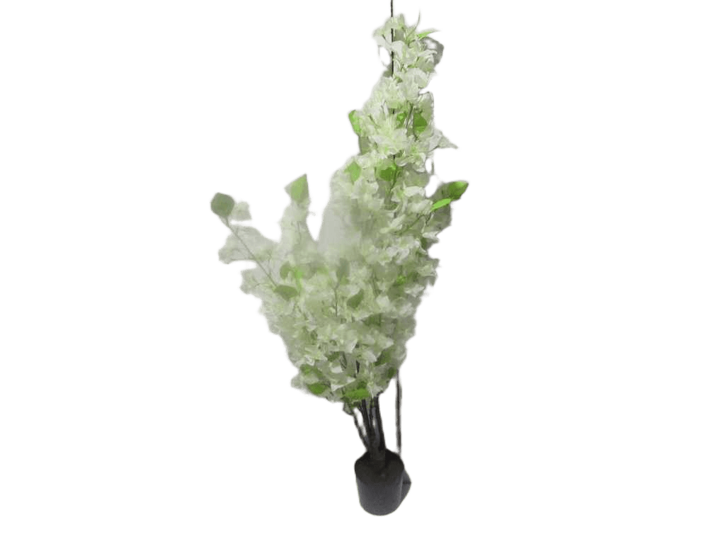 Artificial Tree,bougainvillea Poleyster Flower, Pu Stem 120cm White