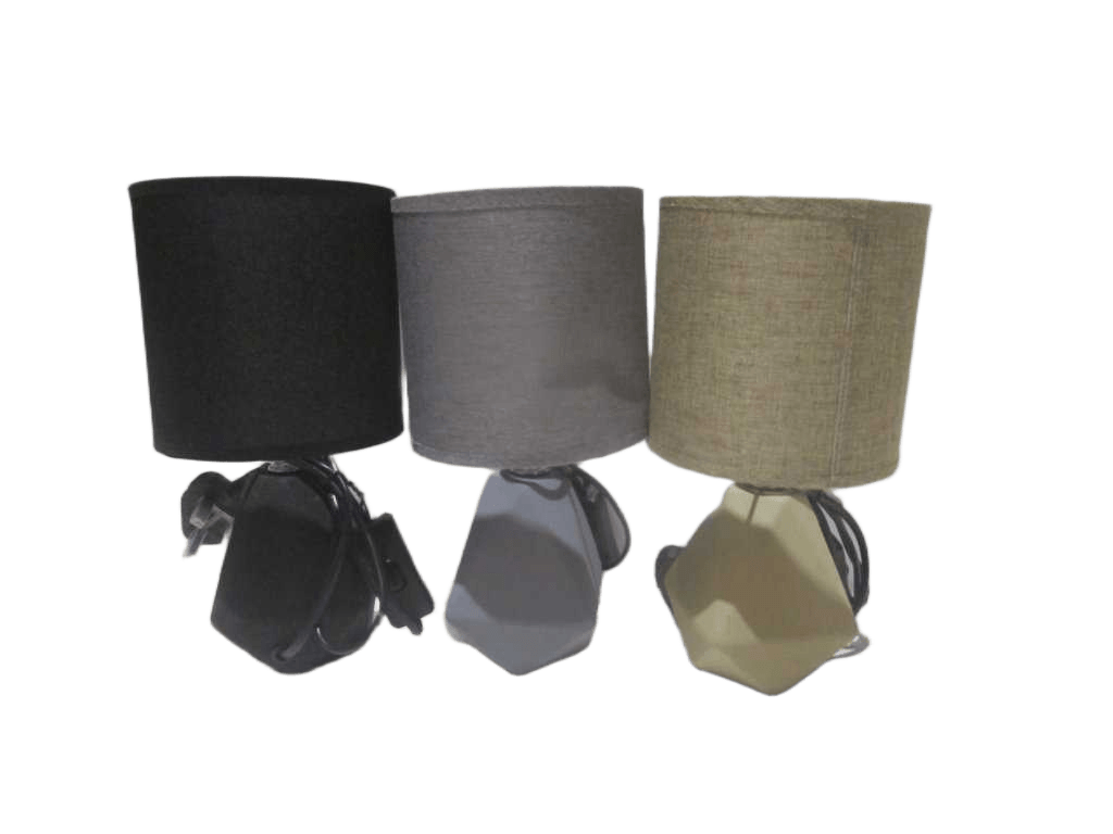 Table Lamp Ceramic Base Linen Shade E14 White Box With Sticker Moq:1000pcs Grey Kaki Black Ass 13x13x26