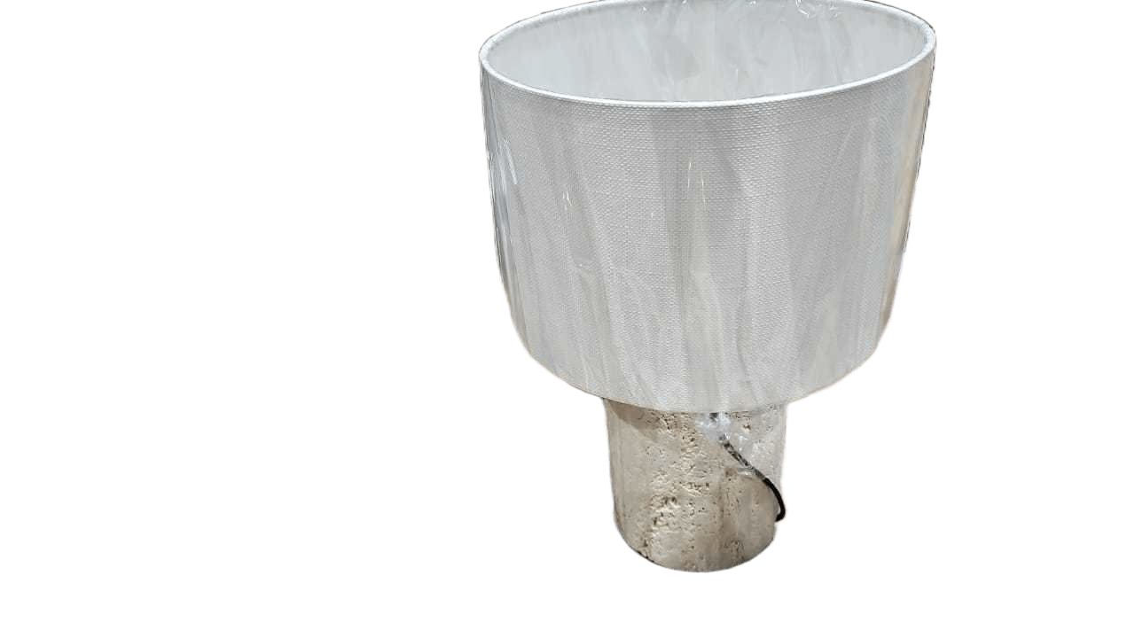 Lamp Auch White Sand Stone Base With Shade Sand Stone White Sand Stone Unfilled With Vdf106 Shade:28x22 Base:15x20