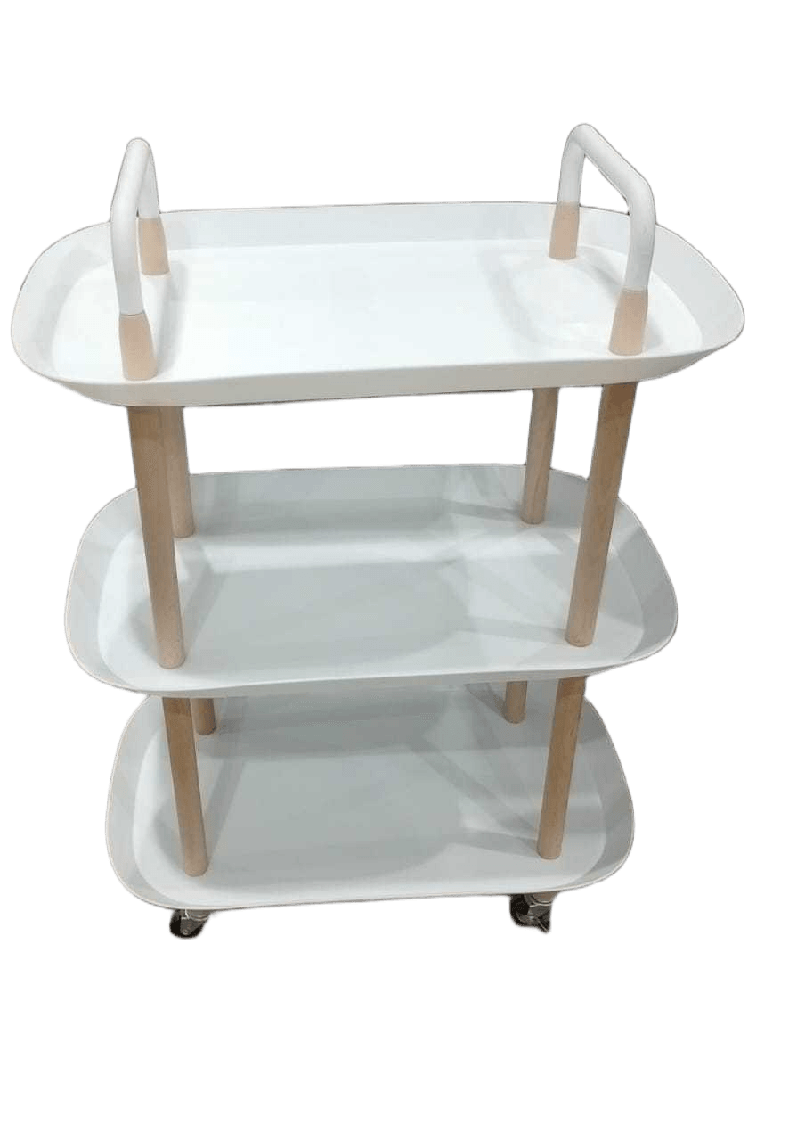 Cart Storage , 3 Level Pp+beech White 37x58x85