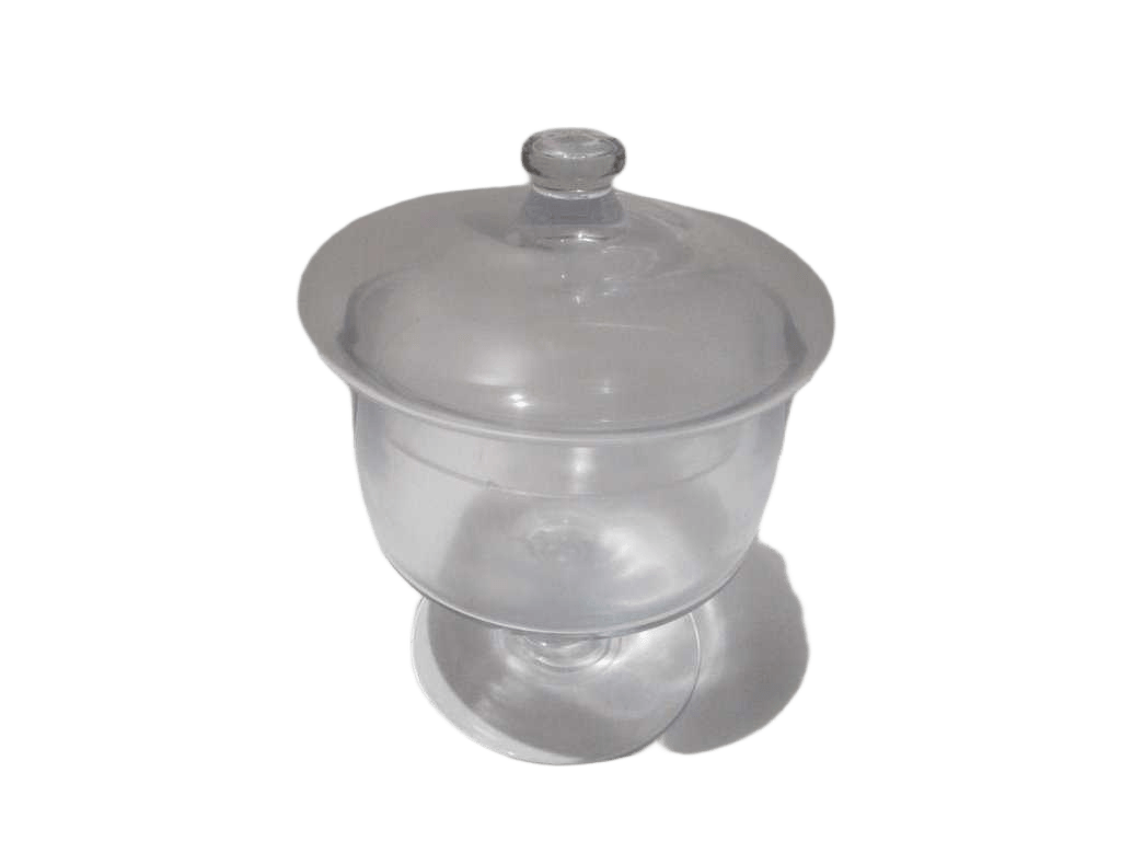 Vase Glass W Lid Clear Clear 16.3*20