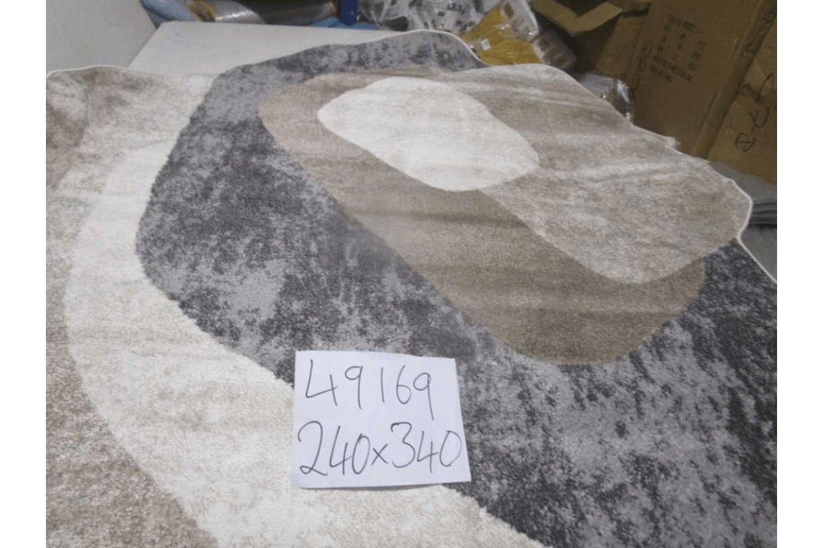 Carpet 240x340 Rio Soft Yarn Headset With Shrink Polyester 2,200 Grm / Sqm 224,000 Pnt/Sqm 12mm Pile Height Free Shape Hjb56 Mink/Cream