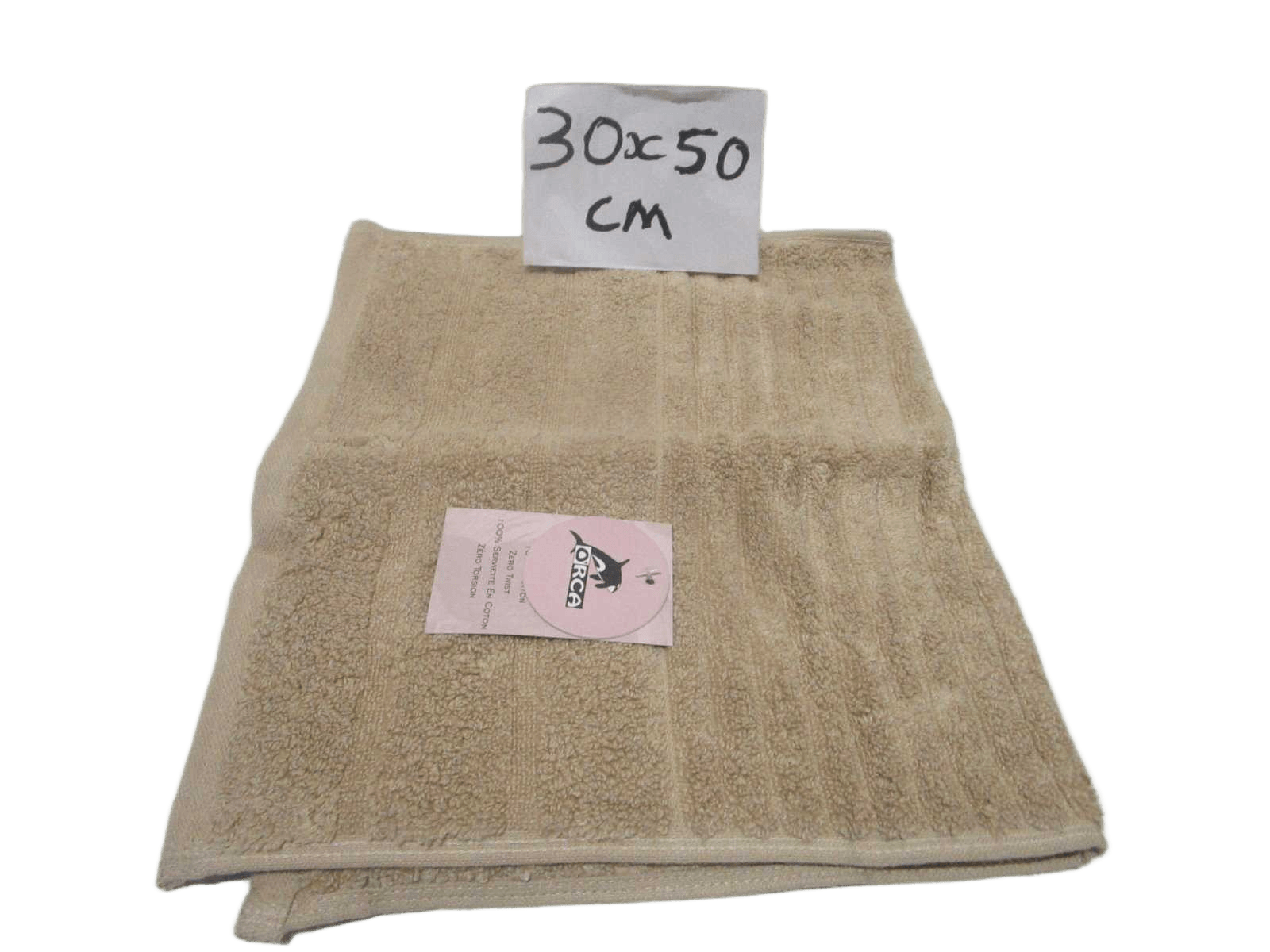 Towel Verna - Plain Dyed Dobby Terry - Zero Twist Cotton Yarn - Narrow Ribbed Pattern - 500 Gsm - Single Ply