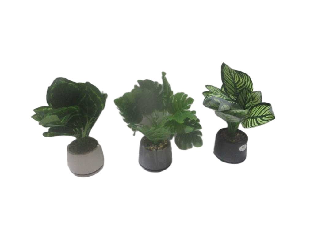 Pot Ceramic W Leaves, : Black/White/Grey 3 Assorted 3 Assorted H27cm