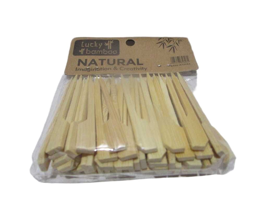 Fruit Sticks 50pcs Wood Opp Bag "lucky Bamboo" Nature 9cm