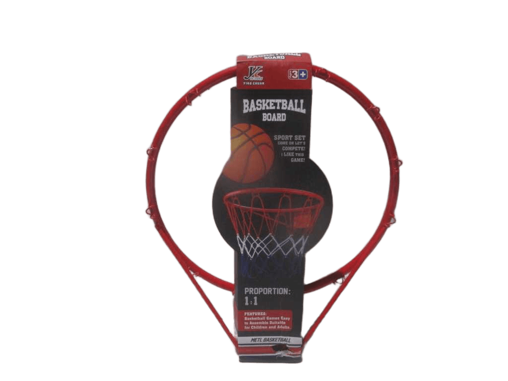 Basketball Kit 1 Basketball+1 Inflator+1 Red Hoop+4 Screw+net Color Box Dia45cm
