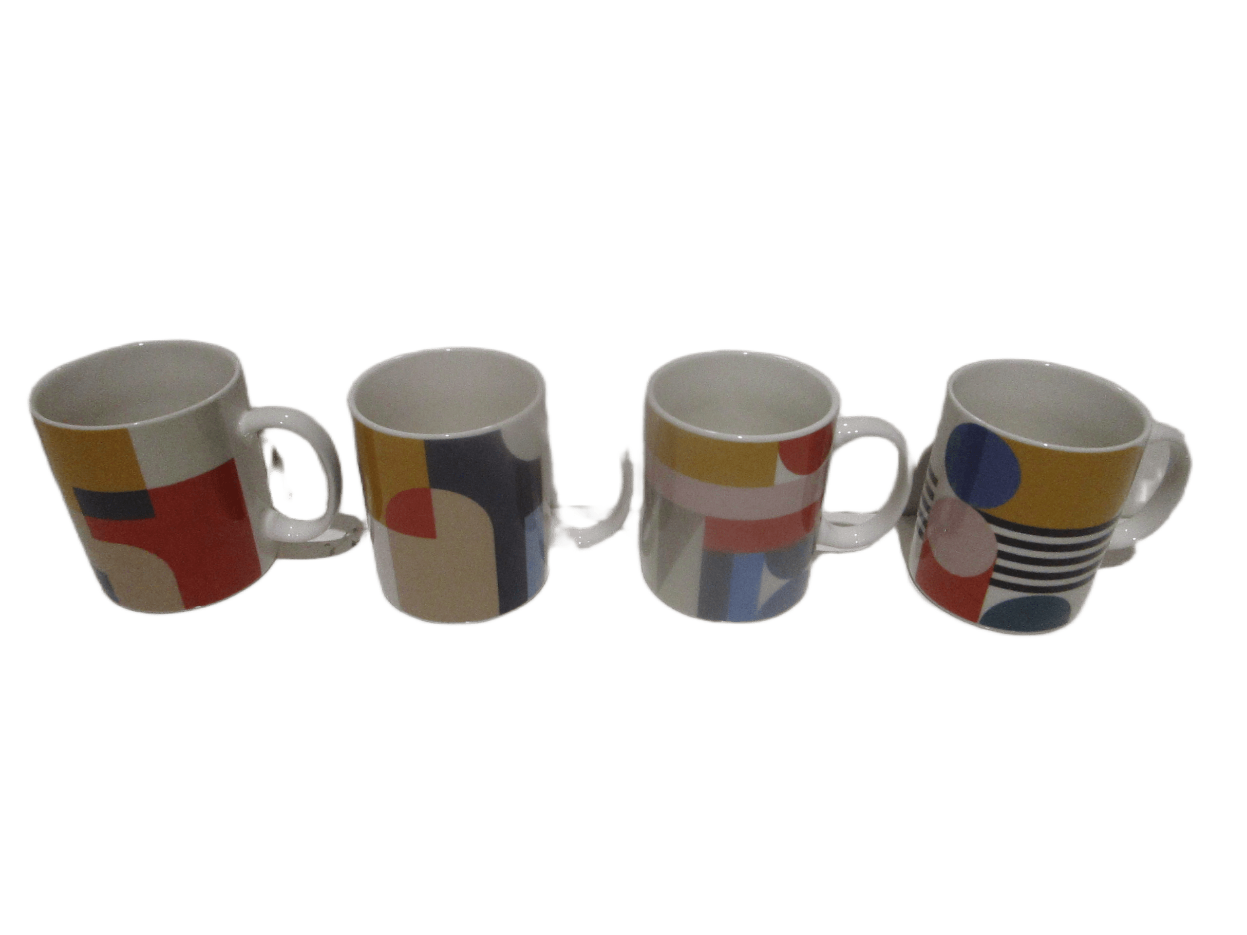 Mug - New Bone China - 4 Design Ass 340 Ml Multi Color