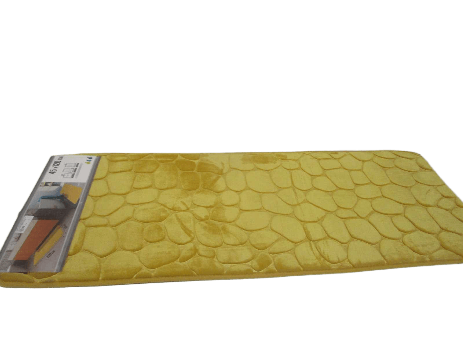 Bathmat Tapis Memoire De Forme Microfibre Galet 45x120 Cm - Mustard
