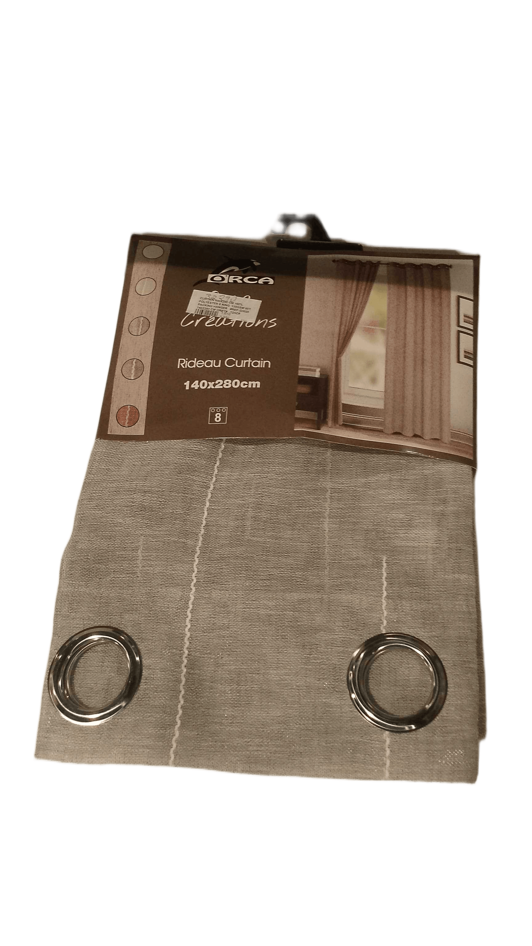 Curtain 140x280 Cm 100% Polyester 8 Ring 130gsm With Packing Hanger